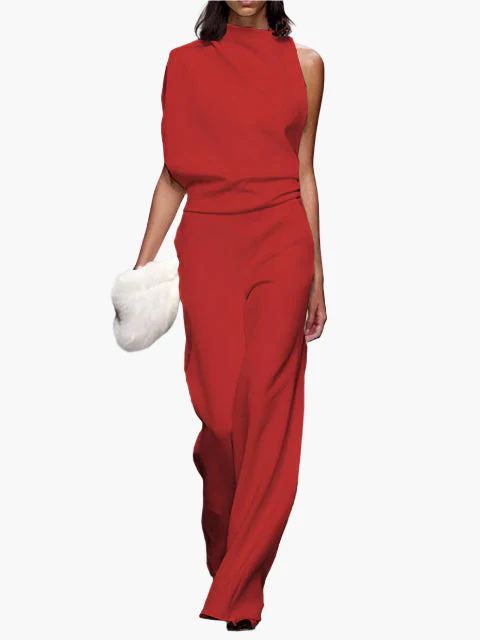 Damen Jumpsuit Elegant mit weitem Bein – Stilvoller Einteiler für Büro und Alltag - Image 7