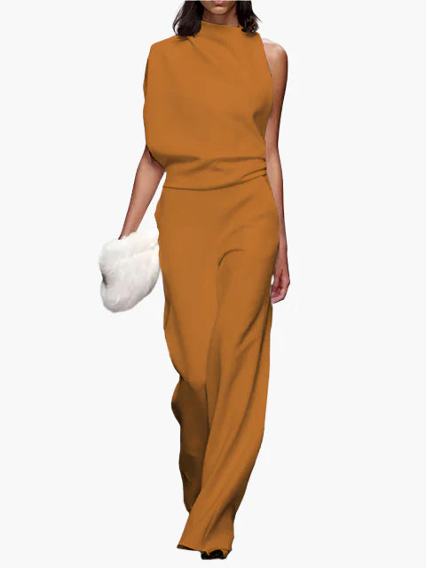 Damen Jumpsuit Elegant mit weitem Bein – Stilvoller Einteiler für Büro und Alltag - Image 9