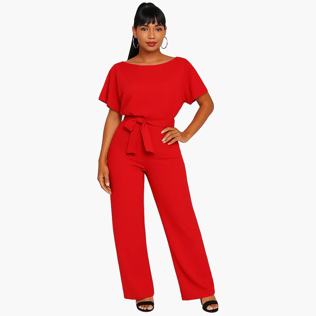 Damen Jumpsuit mit Gürtel – Eleganter Overall für Büro und Freizeit - Image 14