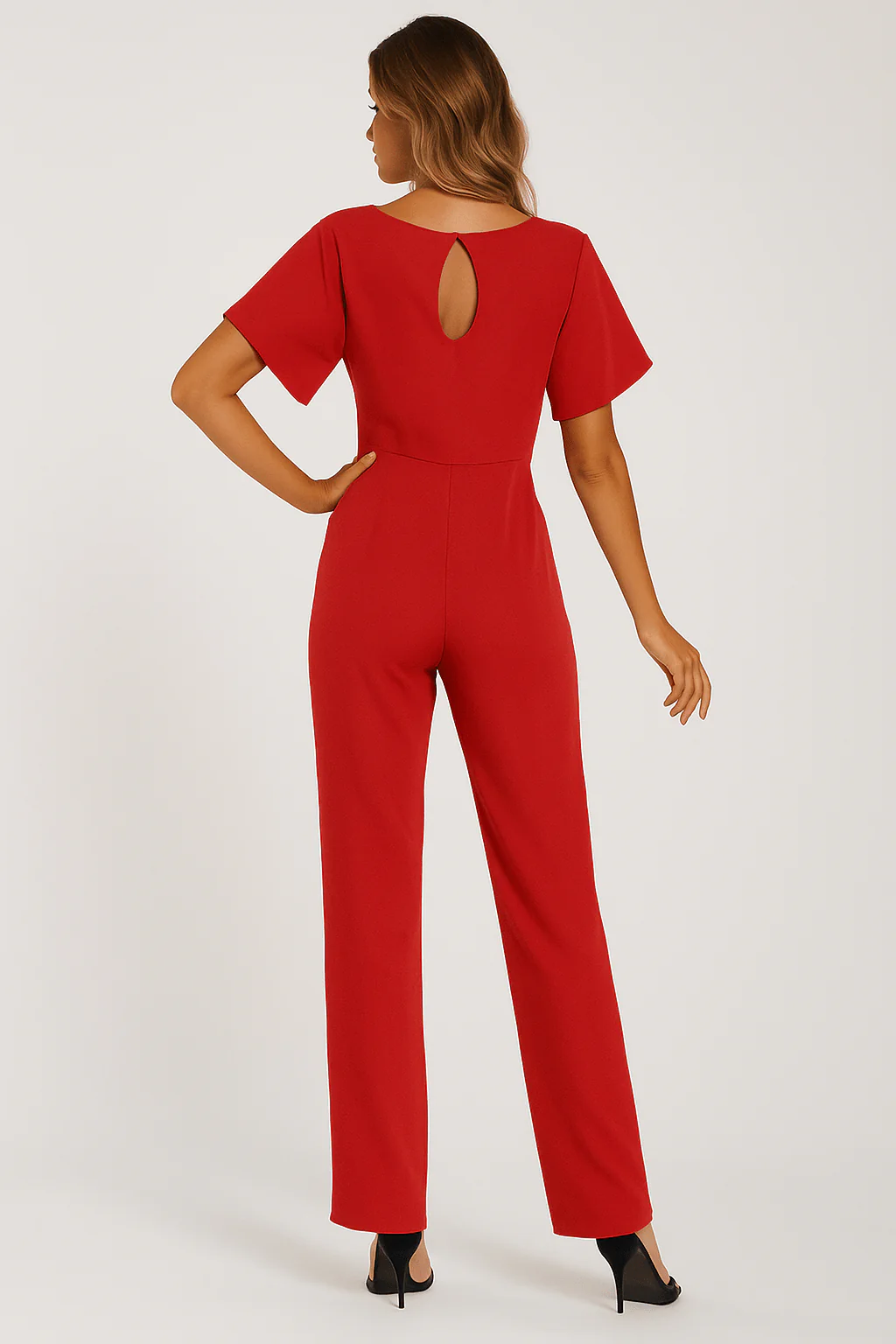 Damen Jumpsuit mit Gürtel – Eleganter Overall für Büro und Freizeit - Image 16