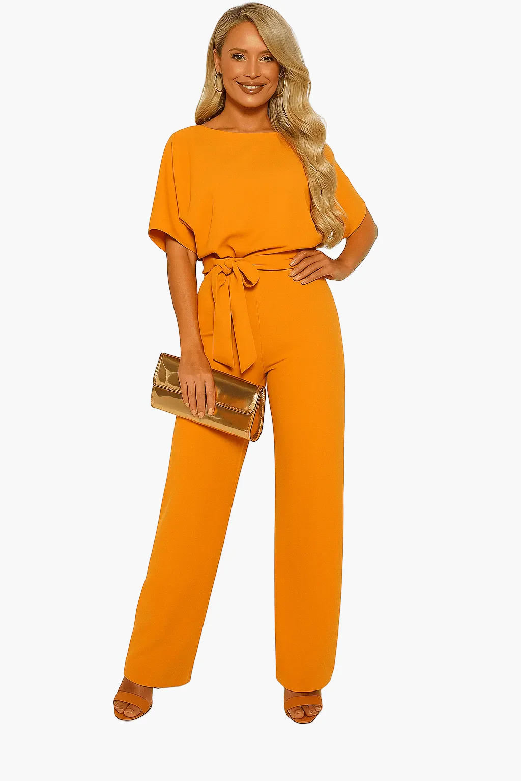 Damen Jumpsuit mit Gürtel – Eleganter Overall für Büro und Freizeit - Image 17