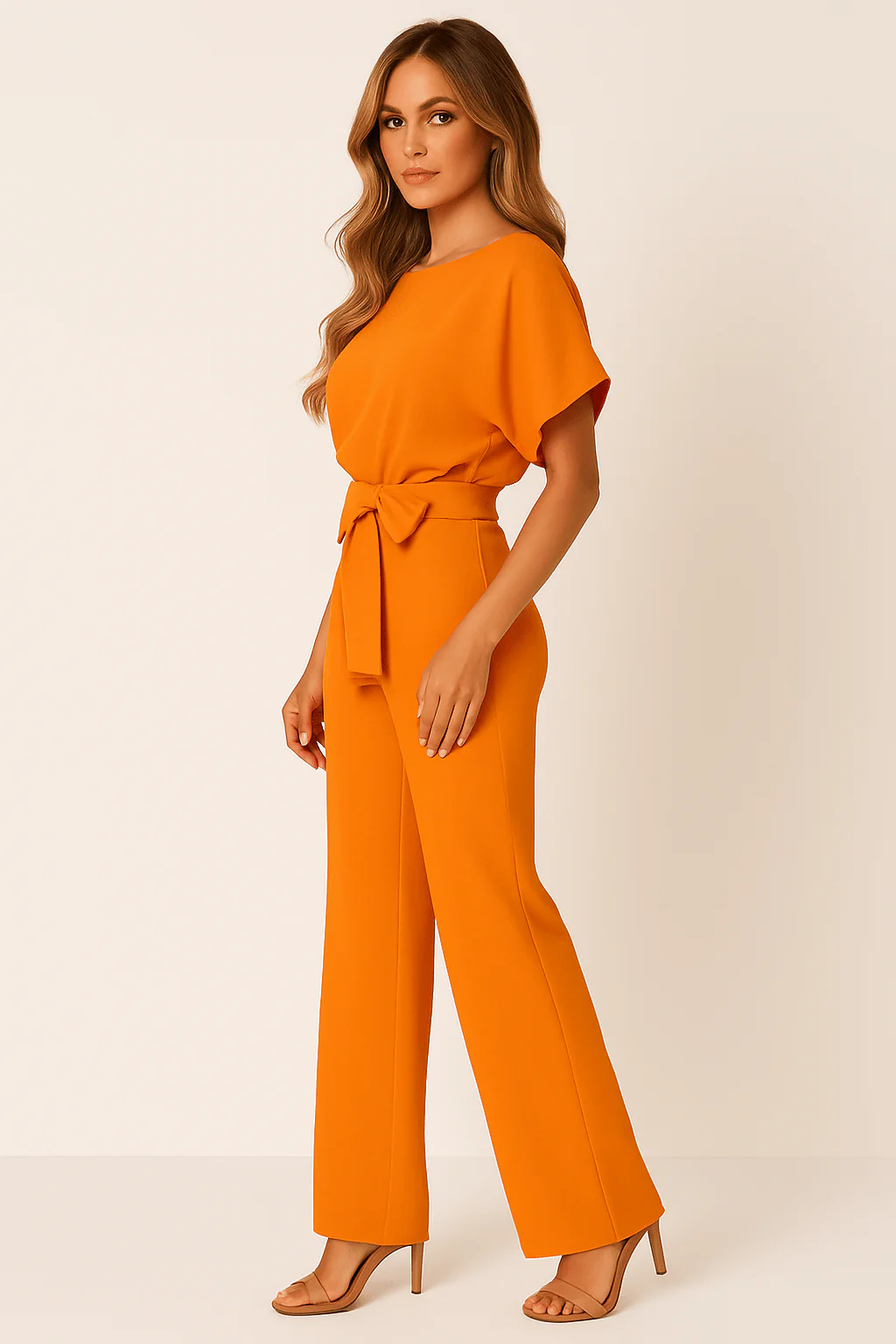 Damen Jumpsuit mit Gürtel – Eleganter Overall für Büro und Freizeit - Image 18