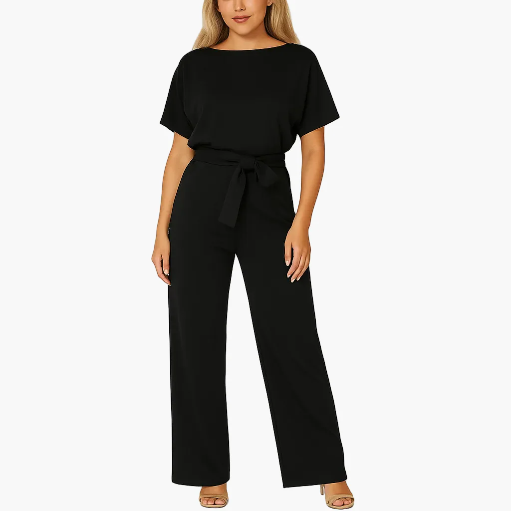 Damen Jumpsuit mit Gürtel – Eleganter Overall für Büro und Freizeit - Image 4