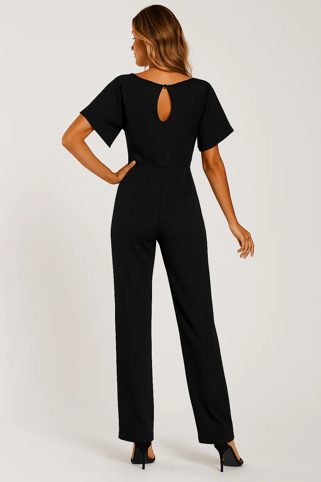 Damen Jumpsuit mit Gürtel – Eleganter Overall für Büro und Freizeit - Image 6