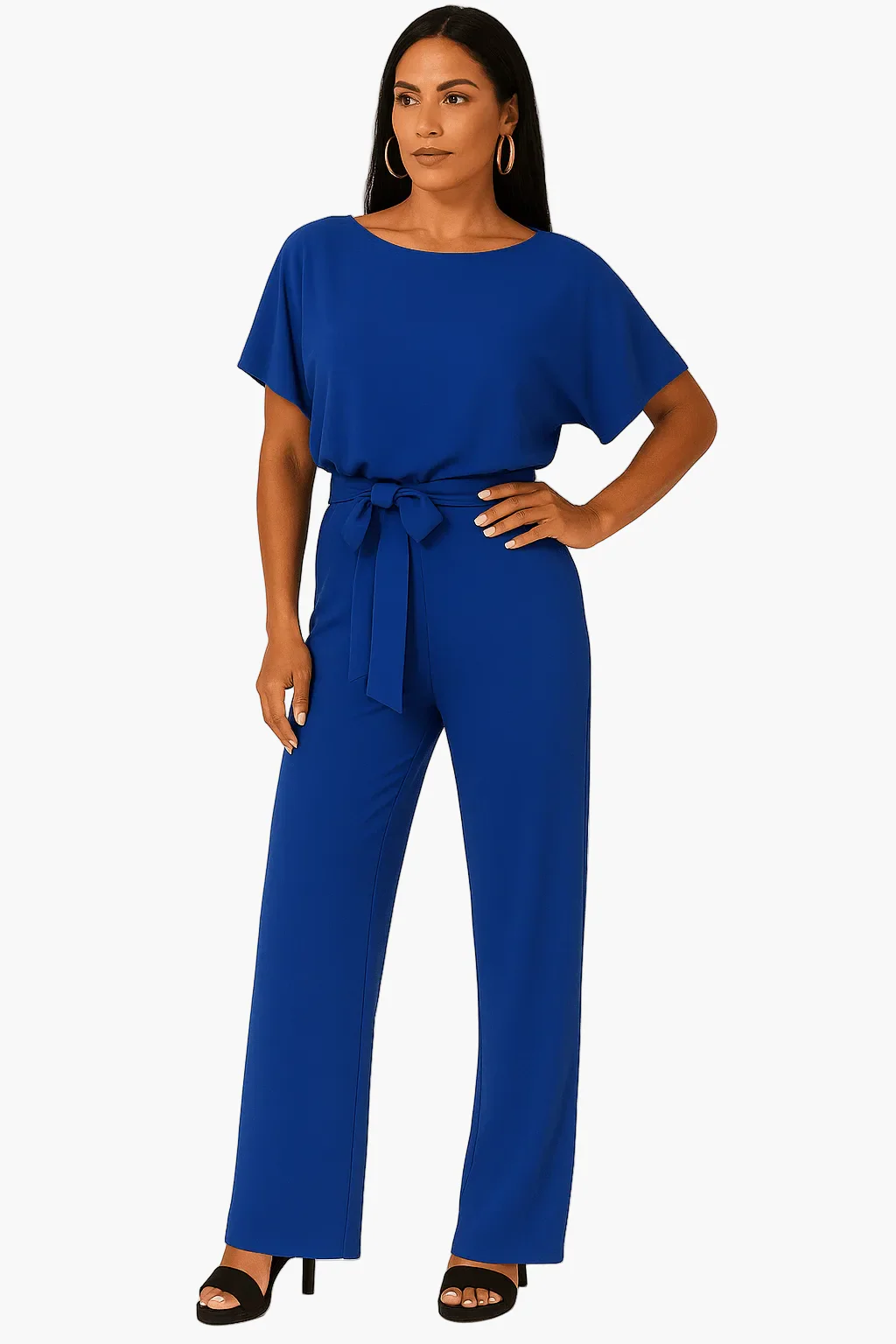 Damen Jumpsuit mit Gürtel – Eleganter Overall für Büro und Freizeit - Image 7