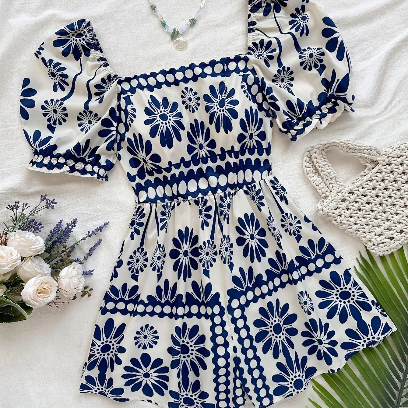 Damen Jumpsuit mit Puffärmeln und Vintage-Blumenmuster – Eleganter Einteiler für Sommer und Freizeit - Image 7