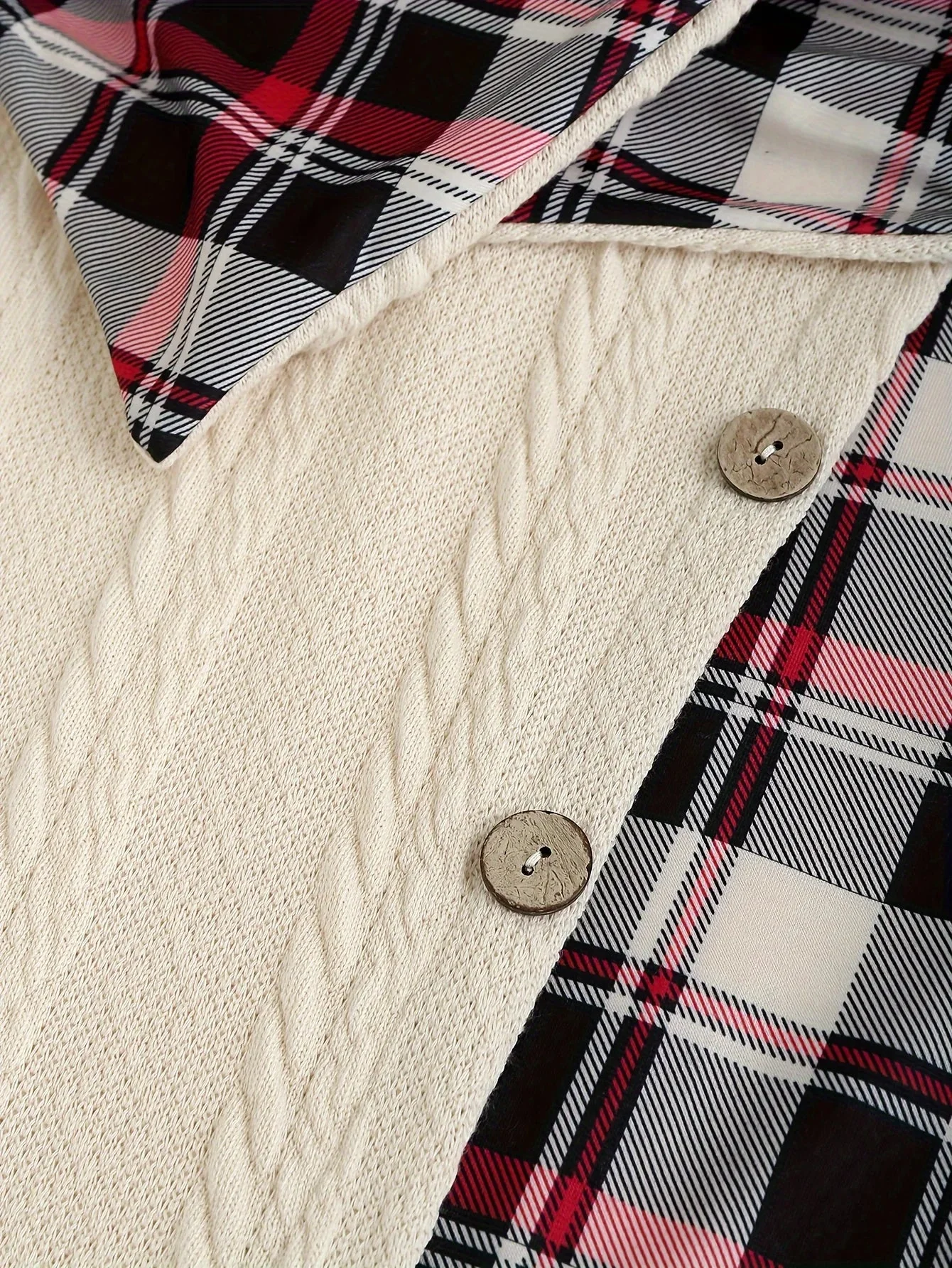 Damen Kapuzenkleid im Vintage-Stil mit Karomuster für Herbst und Winter - Image 5