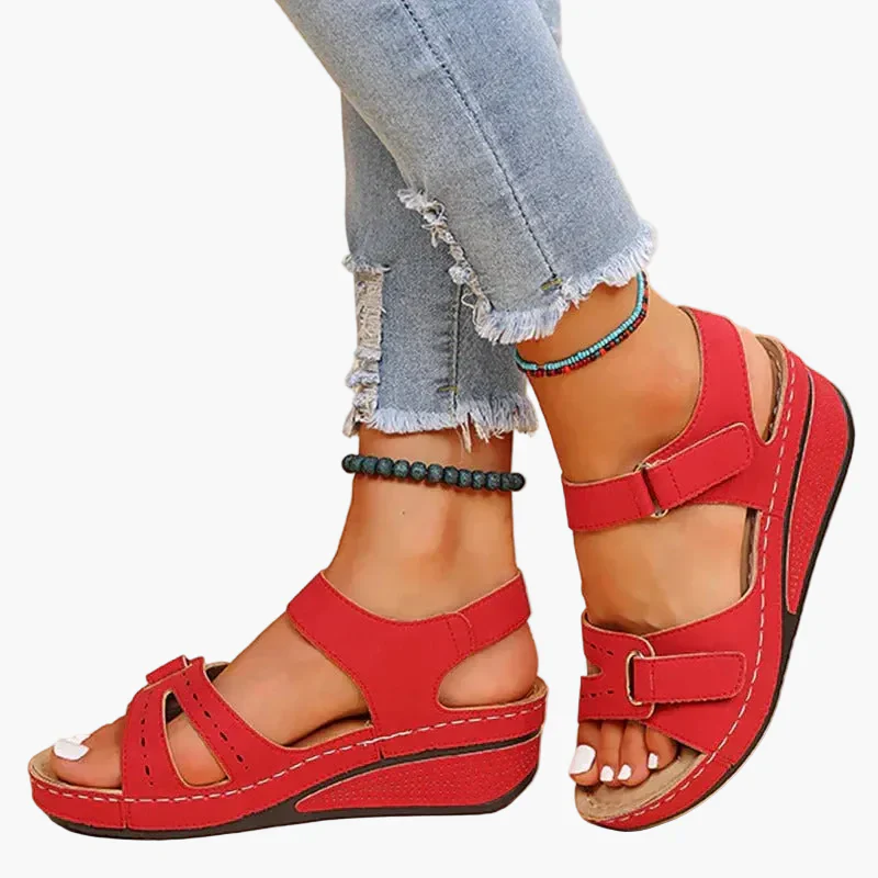 Damen Keilsandalen mit ergonomischer Sohle und Klettverschluss – Komfortable Sommerschuhe für Alltag und Freizeit - Image 4