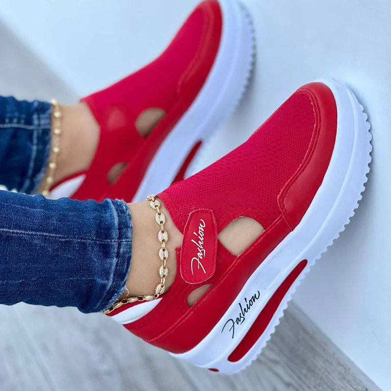 Damen Komfort Slip-On Mesh Plateau Sneaker – Modische Freizeitschuhe für Alltag, Gehen & Reisen - Image 3