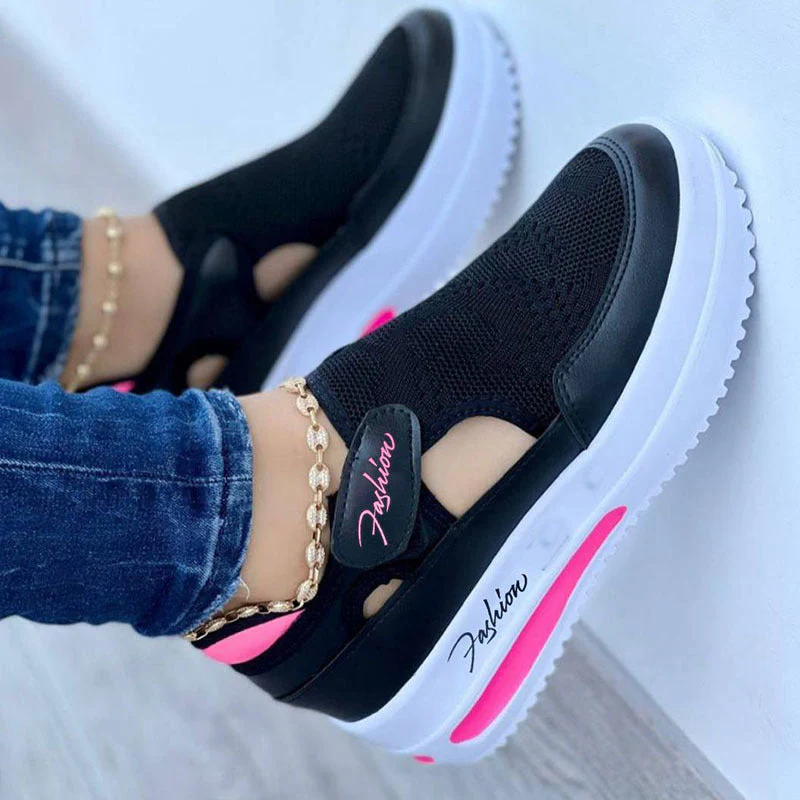 Damen Komfort Slip-On Mesh Plateau Sneaker – Modische Freizeitschuhe für Alltag, Gehen & Reisen - Image 4