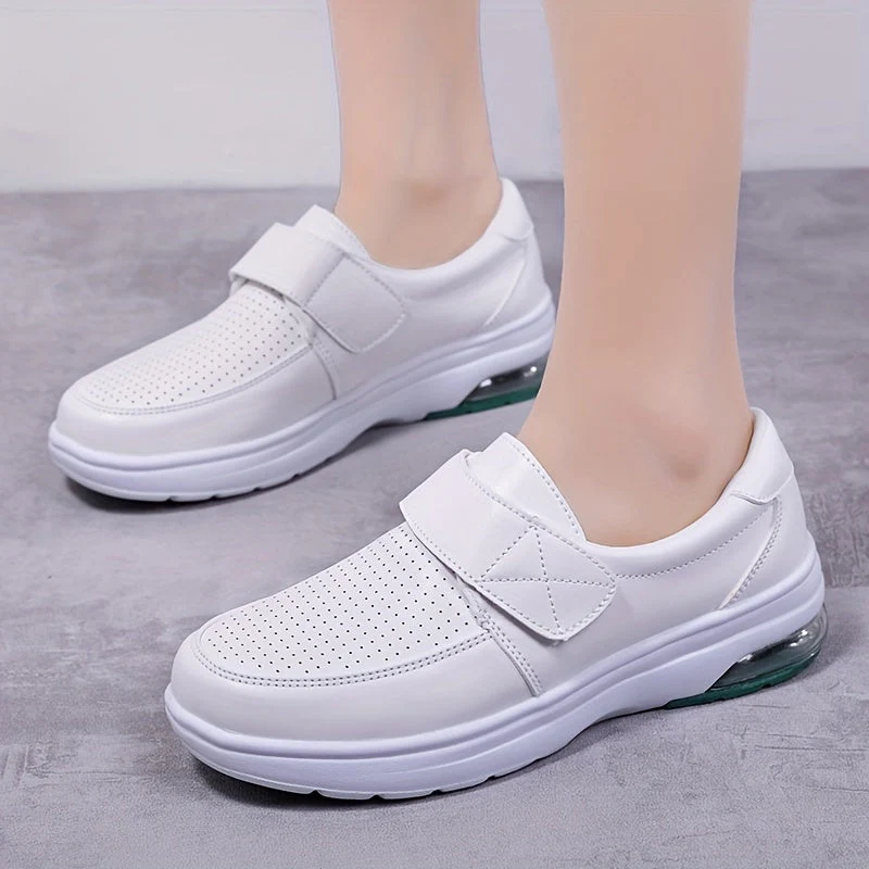 Damen Komfort-Slipper für Beruf und Freizeit – Atmungsaktive Gehschuhe mit Klettverschluss und Stoßdämpfung - Image 4