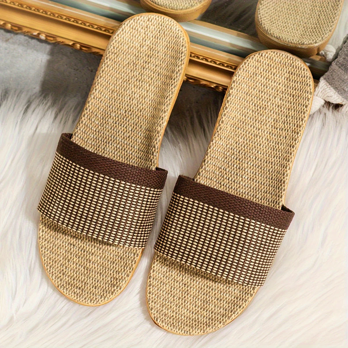 Damen Komfort-Sommerpantoletten im Casual Stil – Flache Slipper, Bequeme Hausschuhe, Offene Zehen - Image 2