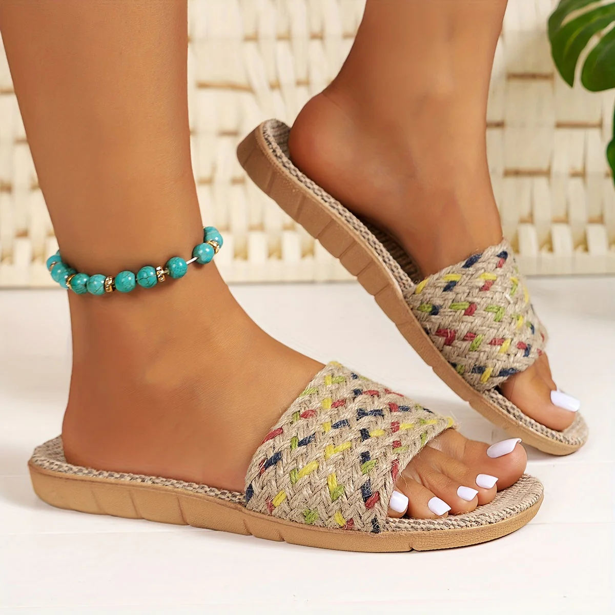 Damen Komfort-Sommerpantoletten im Casual Stil – Flache Slipper, Bequeme Hausschuhe, Offene Zehen - Image 20