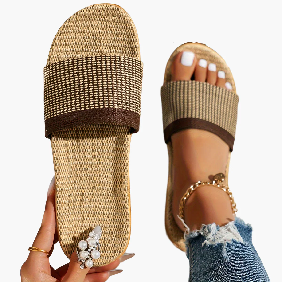 Damen Komfort-Sommerpantoletten im Casual Stil – Flache Slipper, Bequeme Hausschuhe, Offene Zehen - Image 21