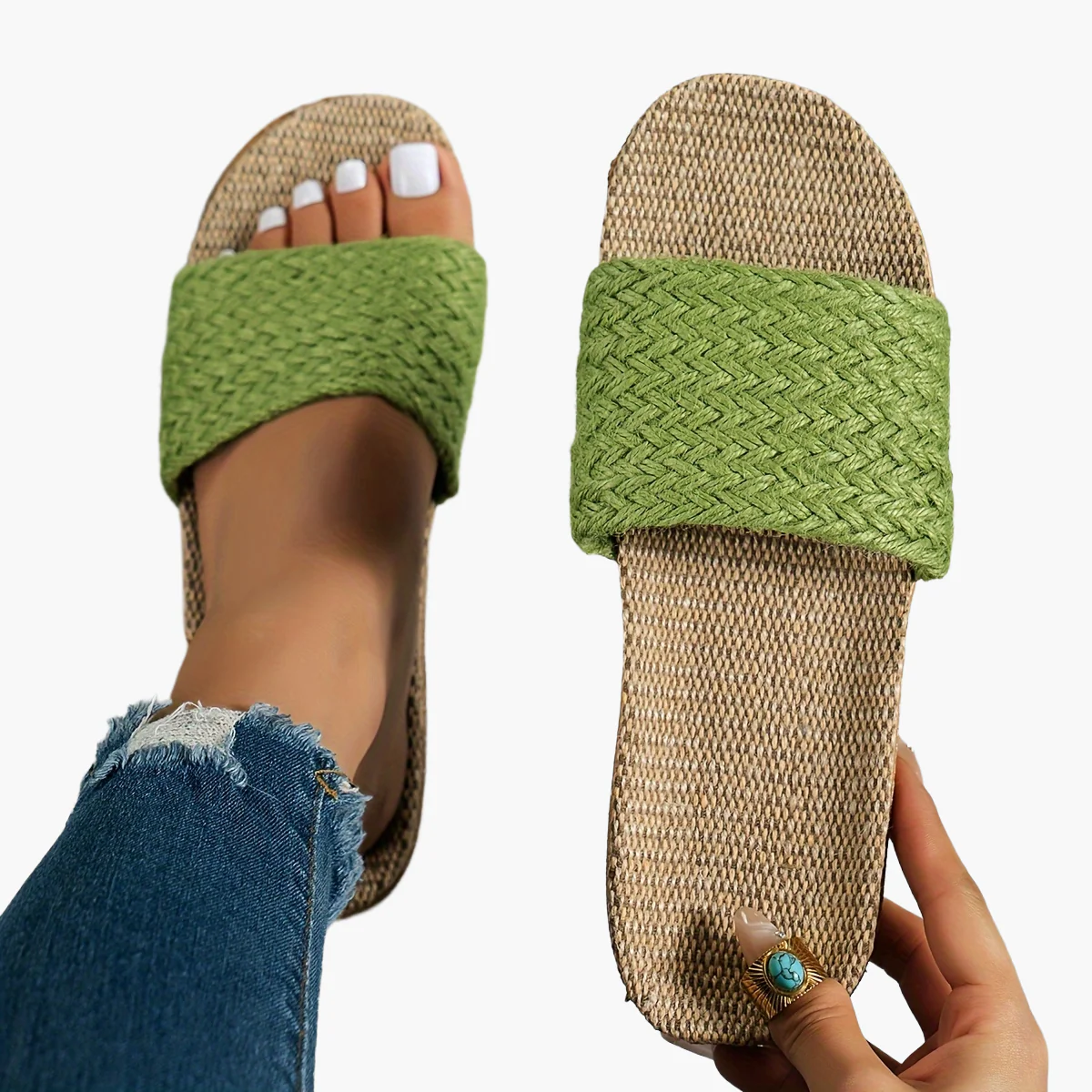 Damen Komfort-Sommerpantoletten im Casual Stil – Flache Slipper, Bequeme Hausschuhe, Offene Zehen - Image 23