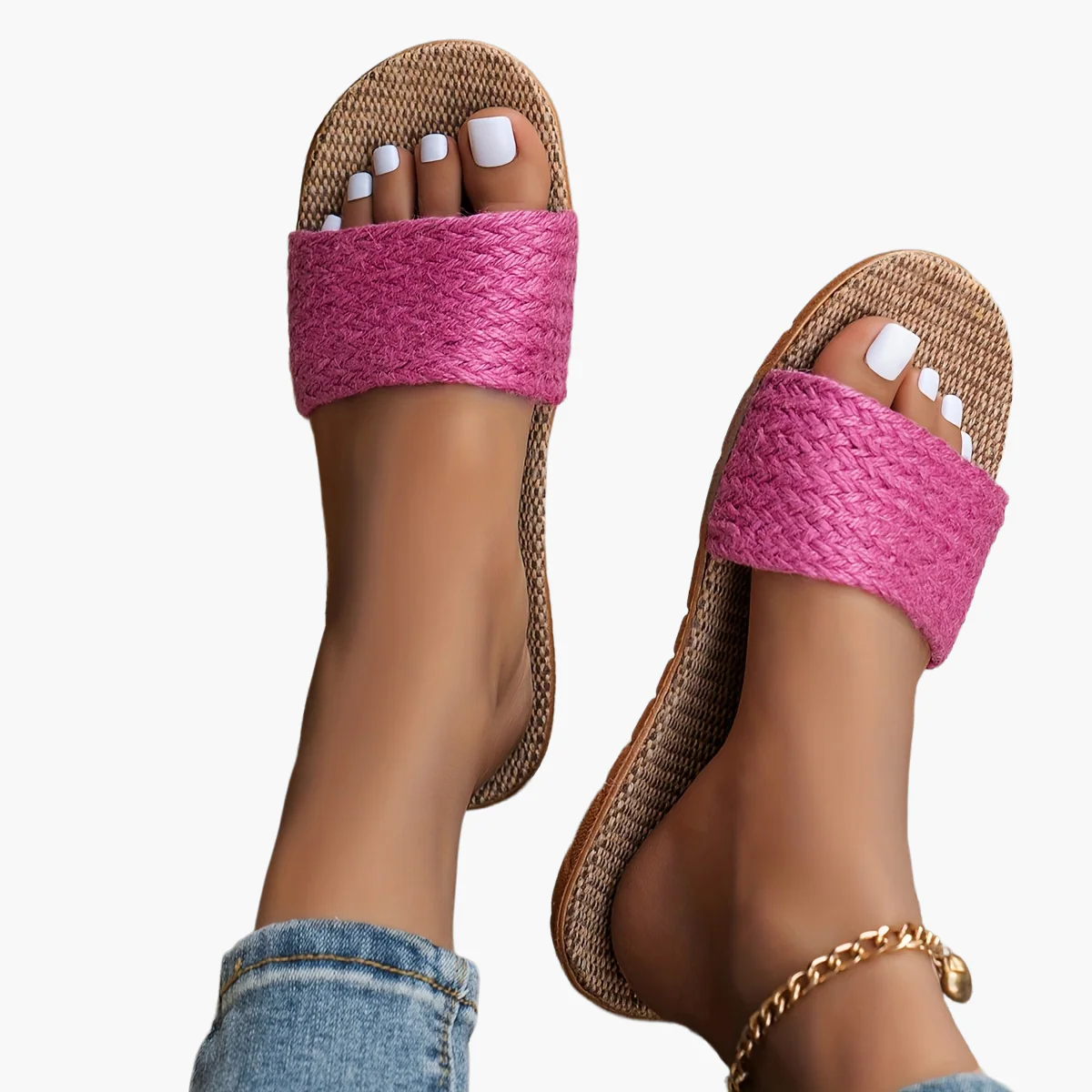 Damen Komfort-Sommerpantoletten im Casual Stil – Flache Slipper, Bequeme Hausschuhe, Offene Zehen - Image 26
