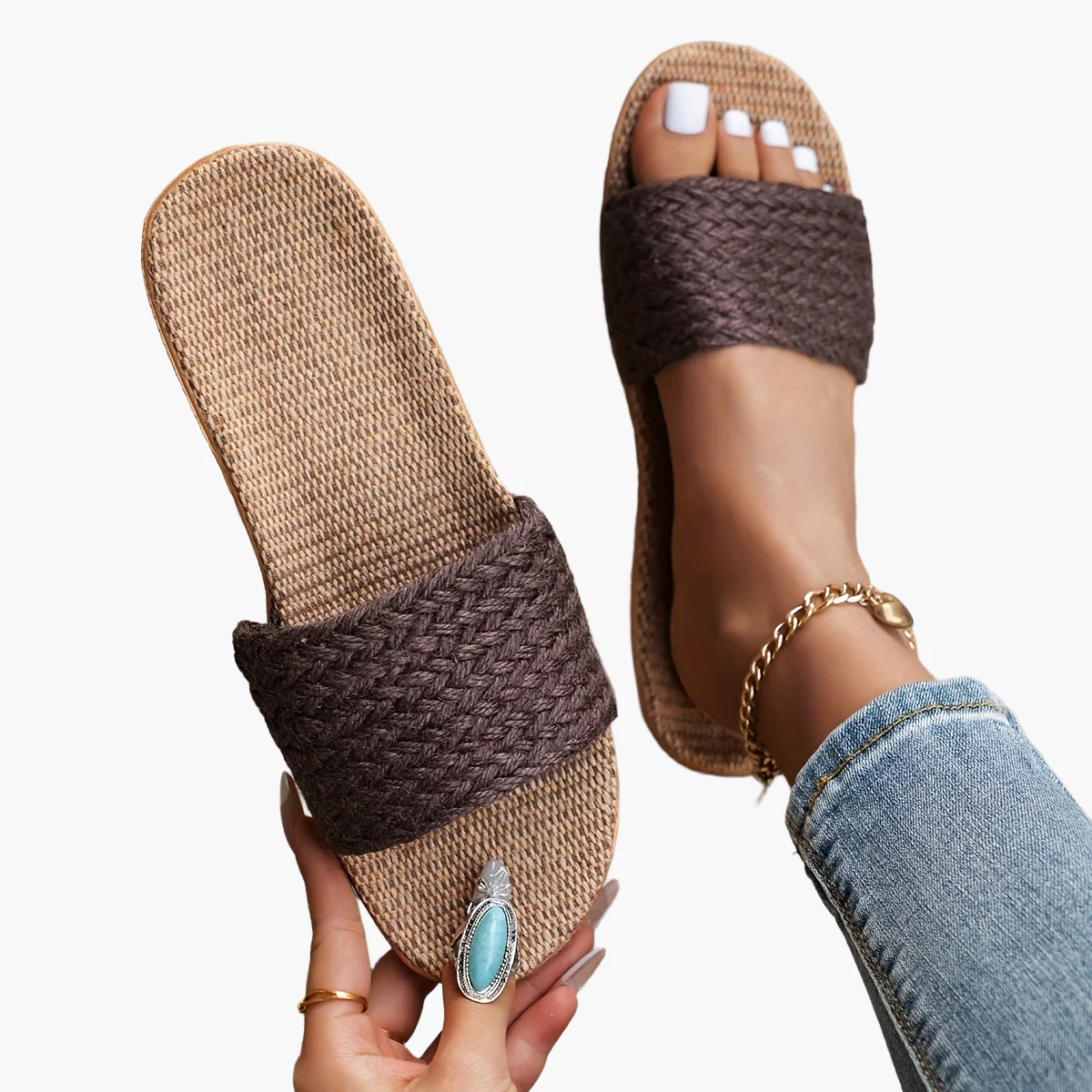 Damen Komfort-Sommerpantoletten im Casual Stil – Flache Slipper, Bequeme Hausschuhe, Offene Zehen - Image 27