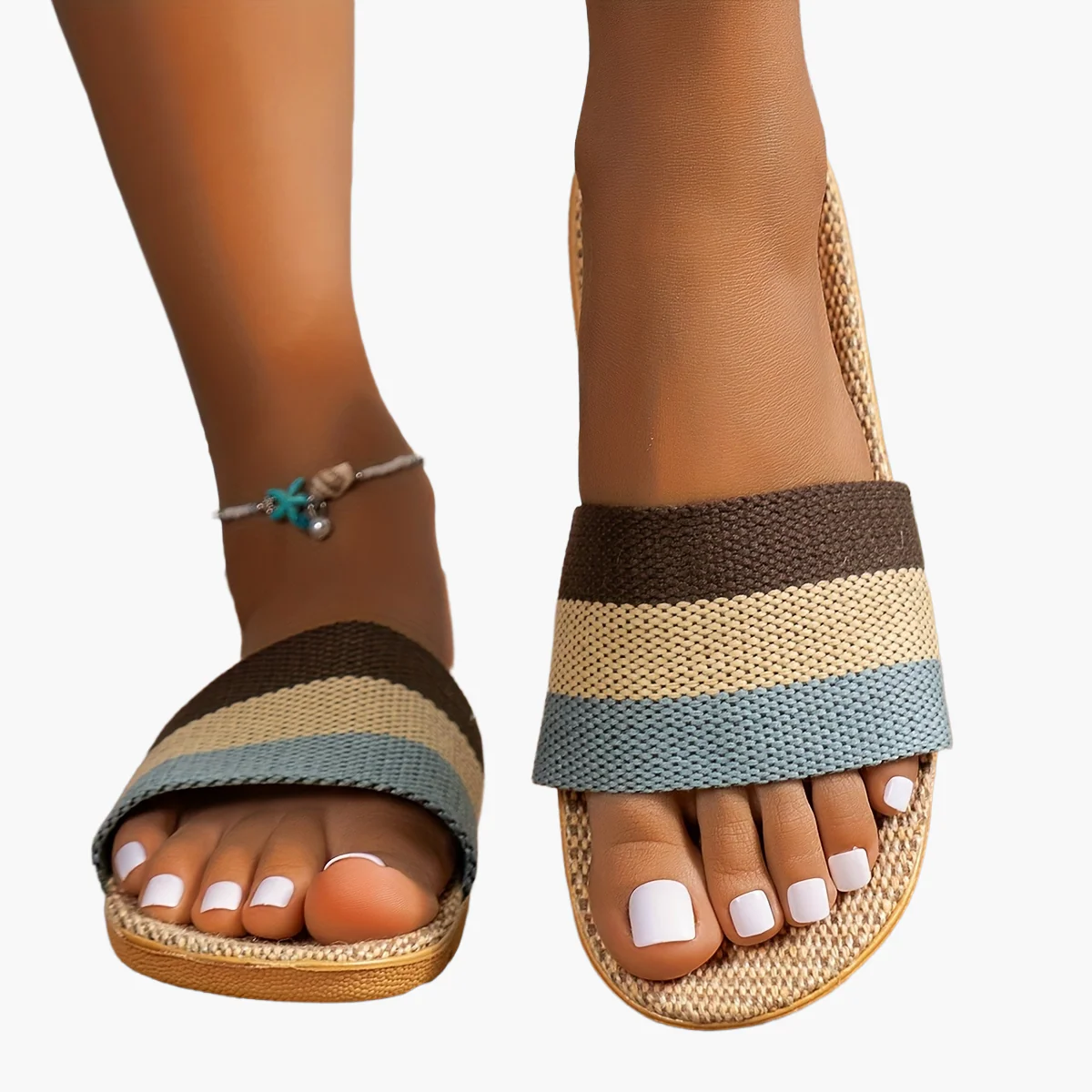 Damen Komfort-Sommerpantoletten im Casual Stil – Flache Slipper, Bequeme Hausschuhe, Offene Zehen - Image 29