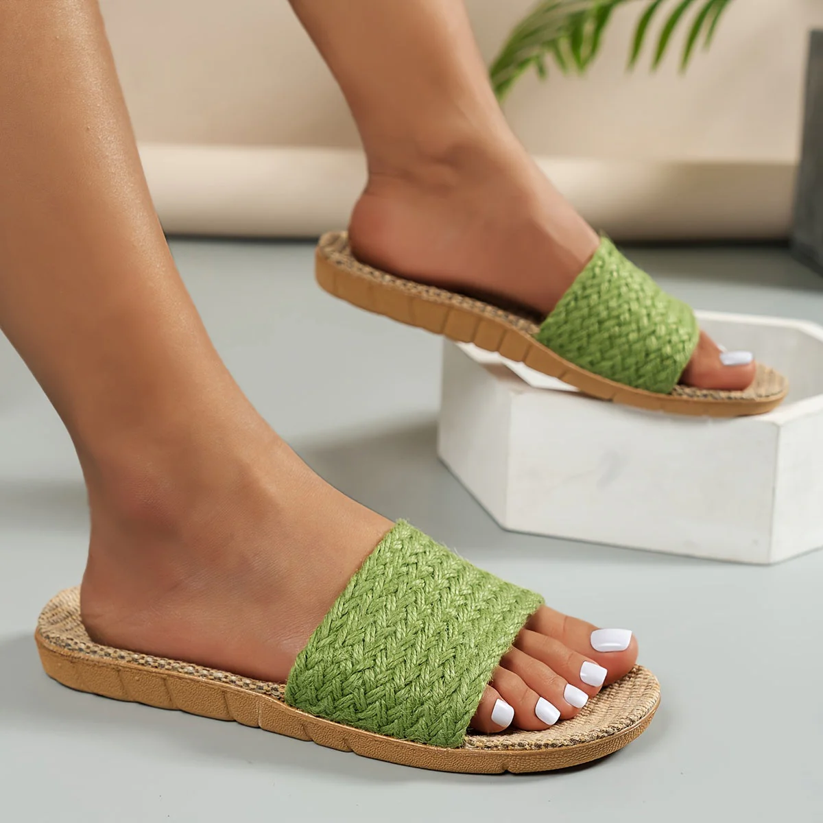 Damen Komfort-Sommerpantoletten im Casual Stil – Flache Slipper, Bequeme Hausschuhe, Offene Zehen - Image 5