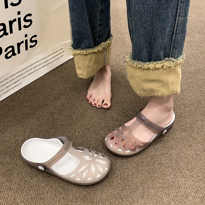 Damen Komfort-Sommersandalen mit Riemen – Alltag & Freizeit, Bequeme Plattform Clogs - Image 3