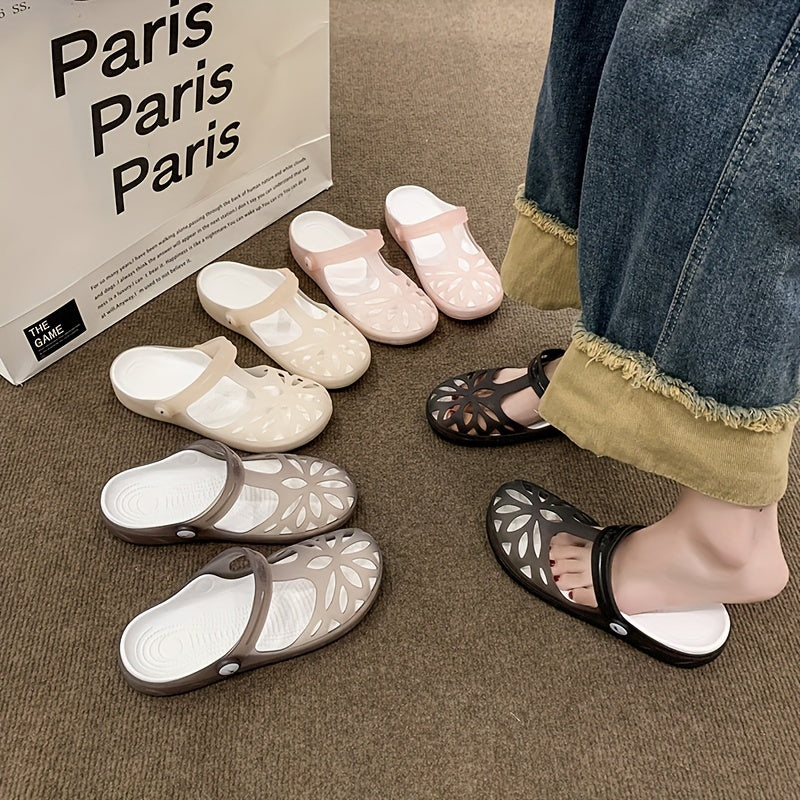 Damen Komfort-Sommersandalen mit Riemen – Alltag & Freizeit, Bequeme Plattform Clogs - Image 4