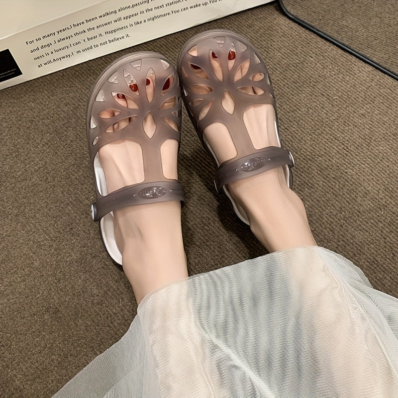 Damen Komfort-Sommersandalen mit Riemen – Alltag & Freizeit, Bequeme Plattform Clogs - Image 6