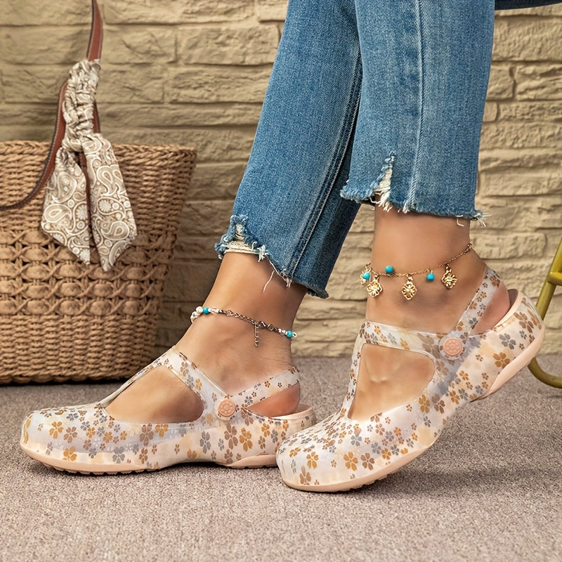 Damen Komfort-Sommerschuhe mit Blumenmuster – Bequeme Freizeit Mary Janes für Alltag und Urlaub - Image 2