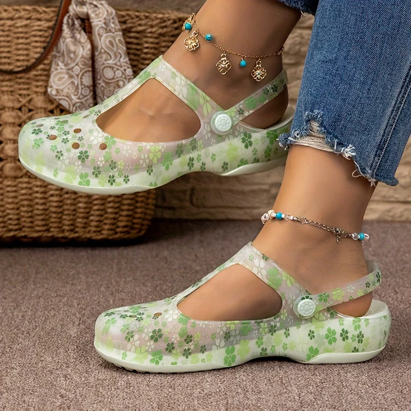 Damen Komfort-Sommerschuhe mit Blumenmuster – Bequeme Freizeit Mary Janes für Alltag und Urlaub - Image 4