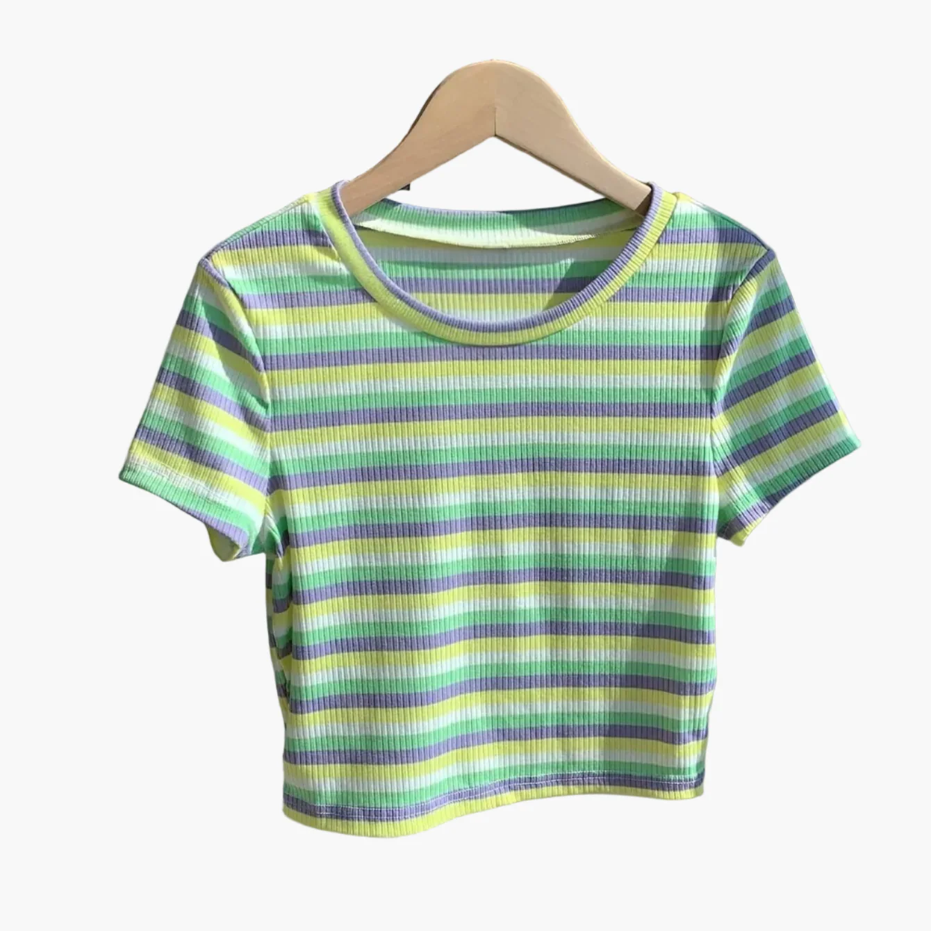 Damen Kurzarm T-Shirt mit Streifenmuster – Modernes Freizeitshirt im Retro-Stil - Image 12