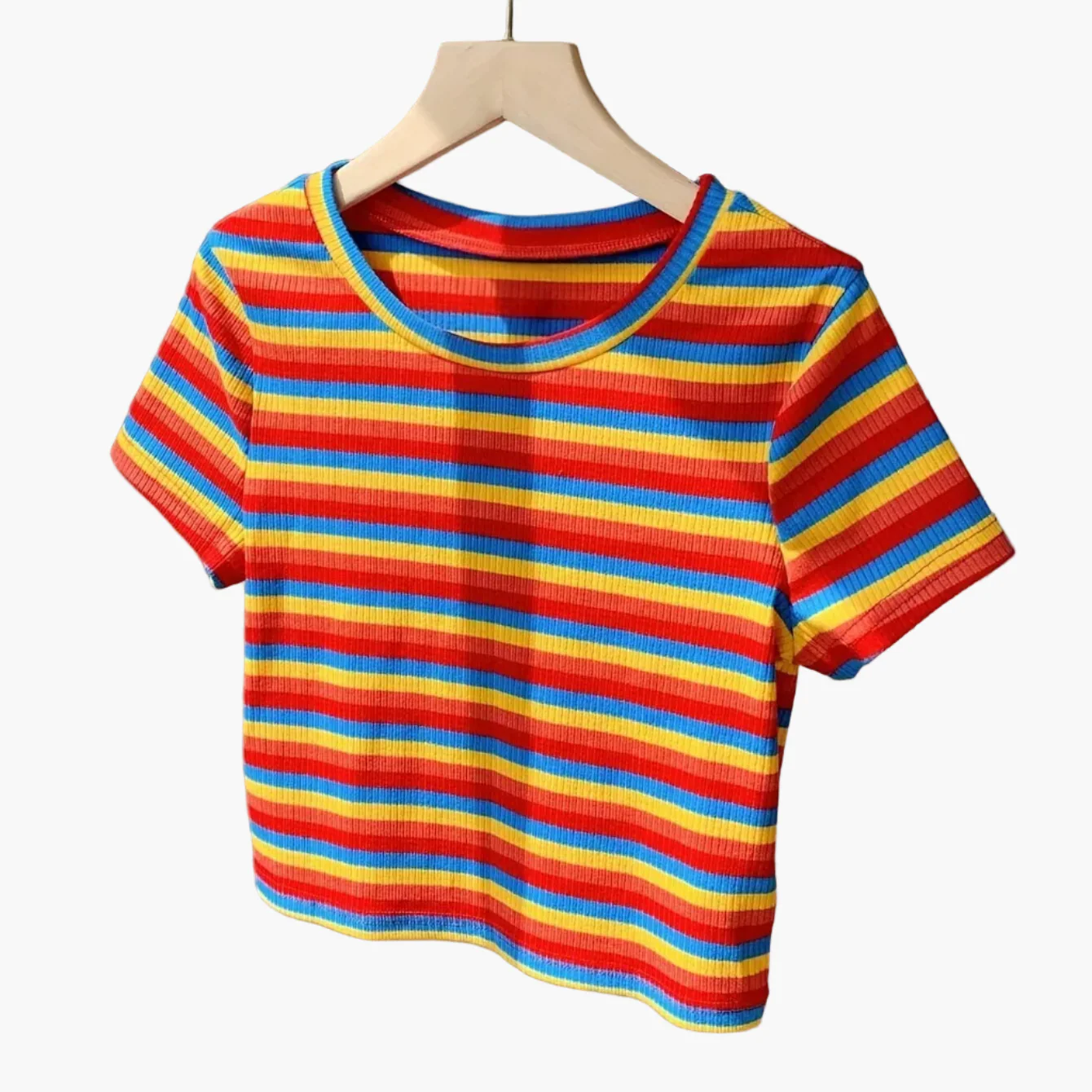 Damen Kurzarm T-Shirt mit Streifenmuster – Modernes Freizeitshirt im Retro-Stil - Image 13