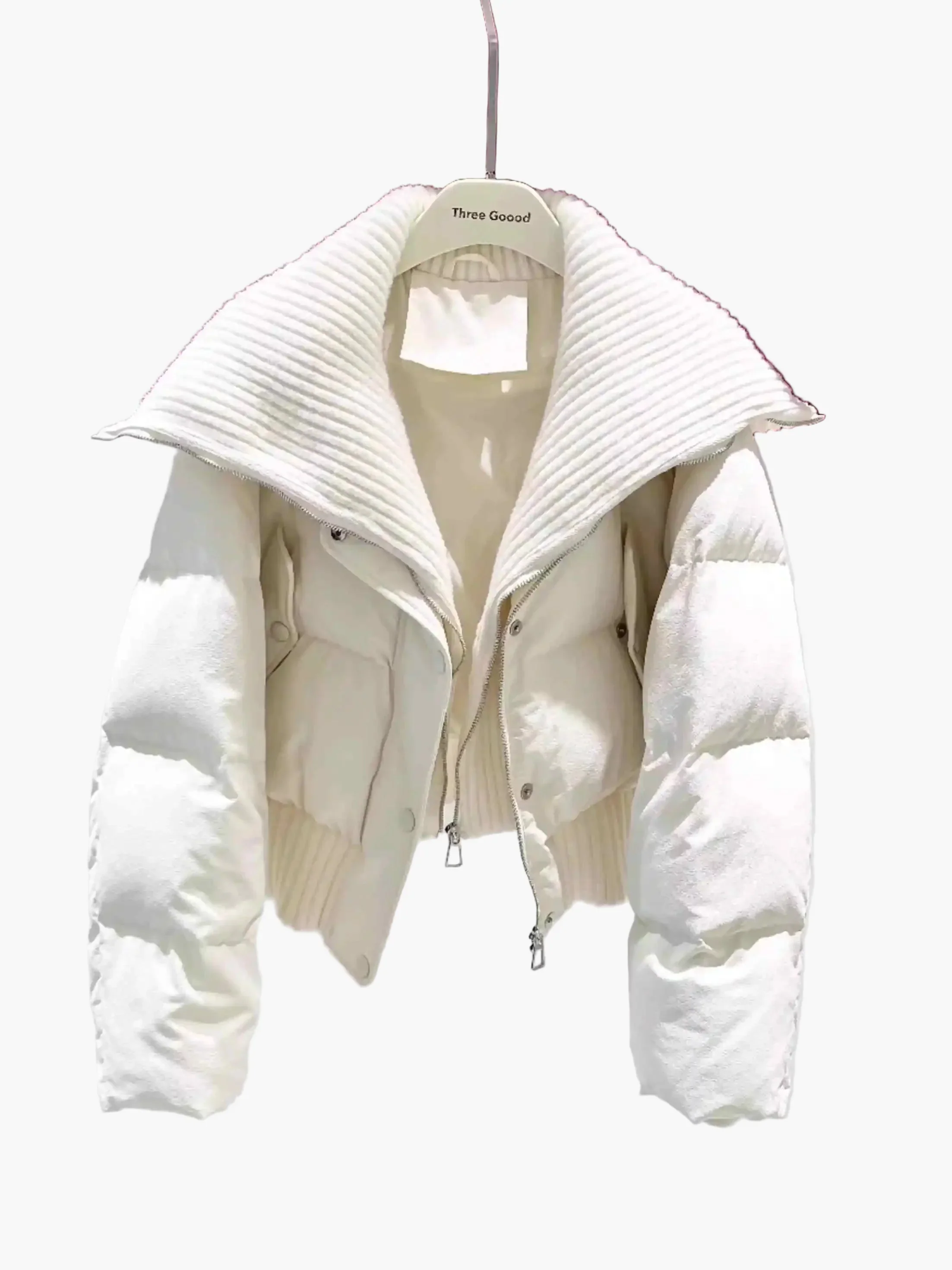 Damen Kurze Steppjacke mit großem Kragen – Modische Winterjacke für Alltag und Freizeit - Image 5