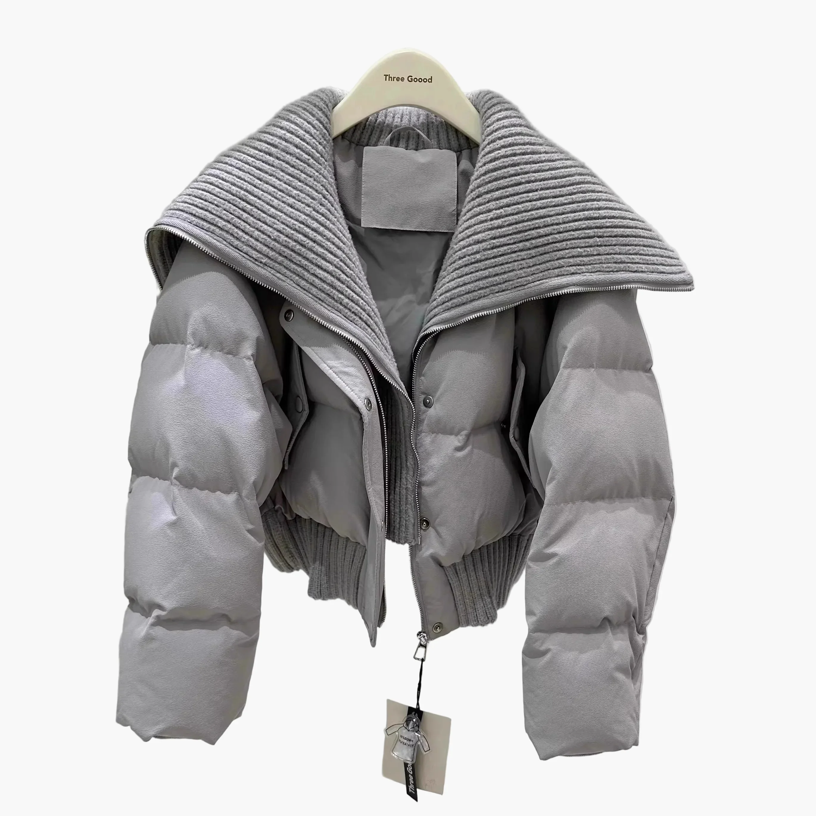 Damen Kurze Steppjacke mit großem Kragen – Modische Winterjacke für Alltag und Freizeit - Image 7