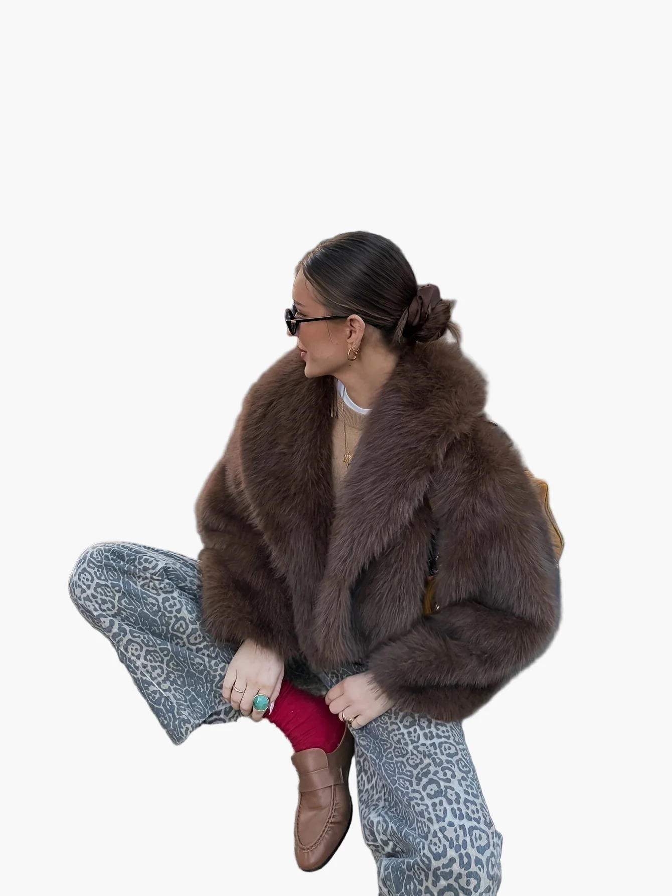 Damen Kurzjacke Kunstfell Elegant Winterjacke für Freizeit & Ausgehen - Image 7