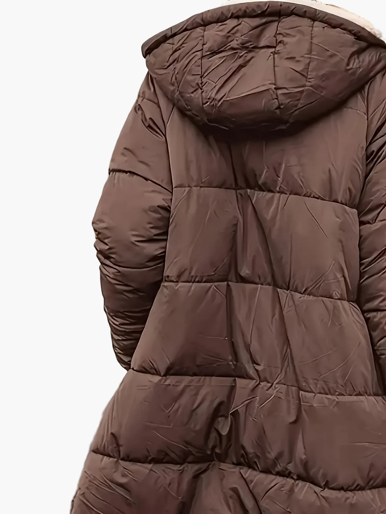 Damen Lange Steppjacke mit Kapuze und Teddyfutter – Modischer Wintermantel für Freizeit und Reisen - Image 4
