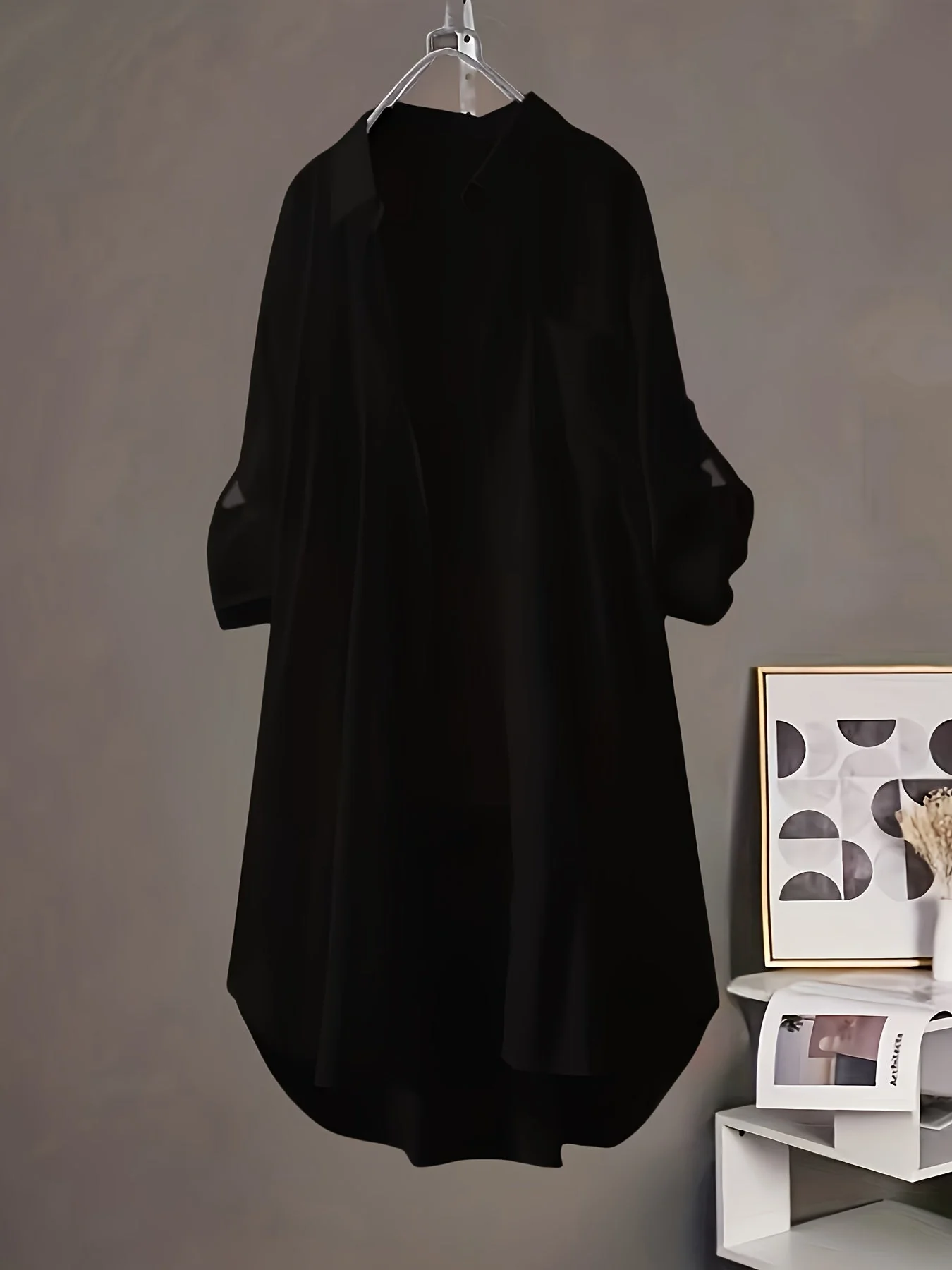 Damen Longshirt Bluse Oversized Lässig für Frühling und Sommer - Image 2