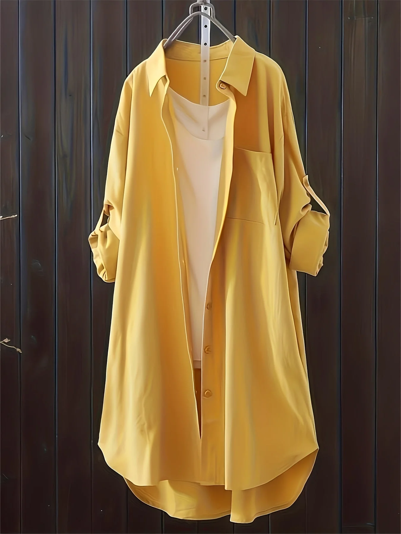 Damen Longshirt Bluse Oversized Lässig für Frühling und Sommer - Image 5