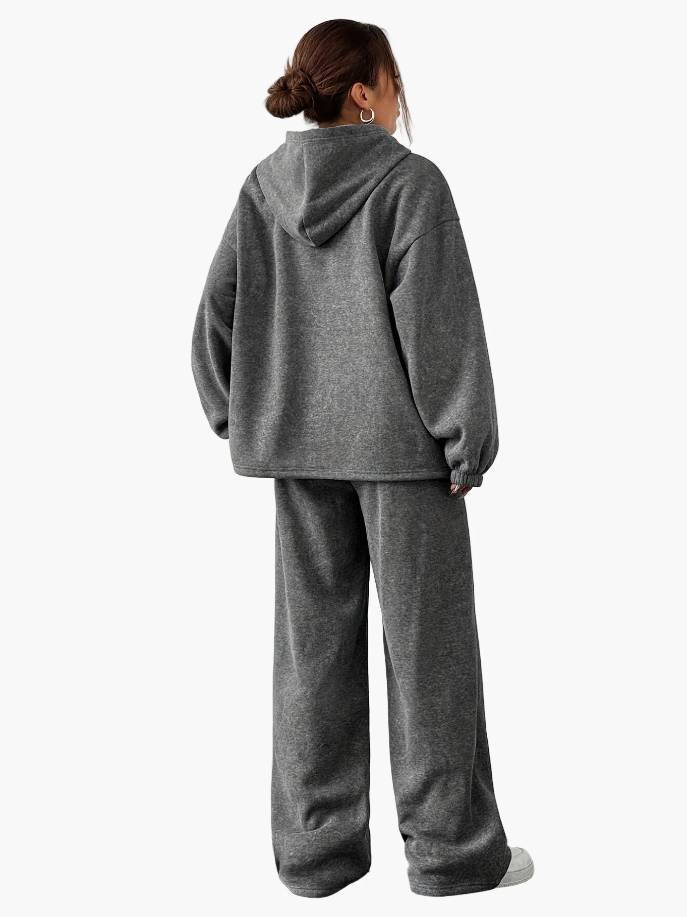 Damen Lounge Set mit Kapuzenpullover und Weitbein-Hose für Freizeit und Sport - Image 2