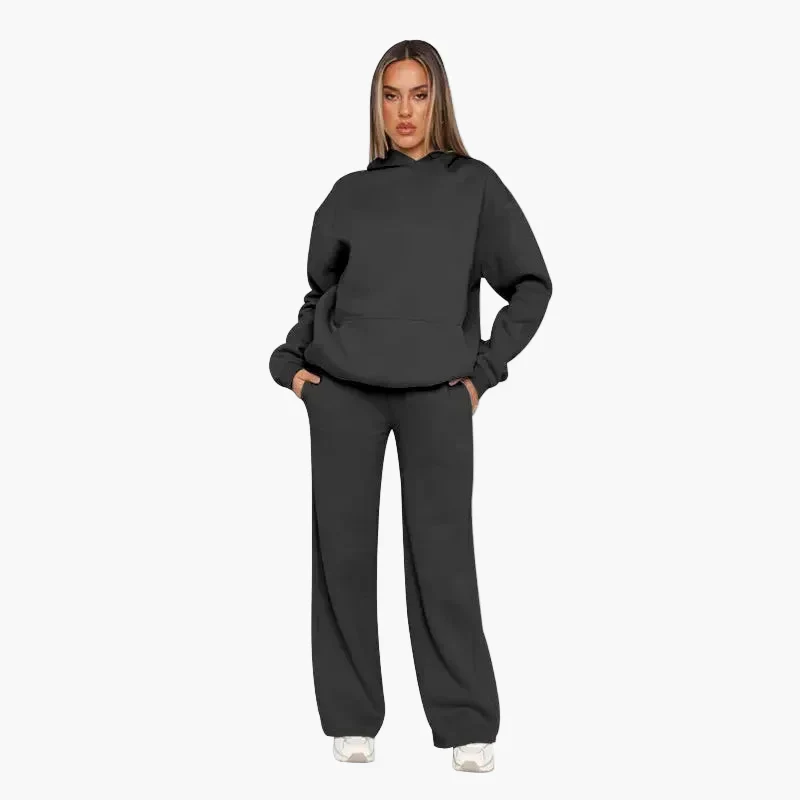 Damen Loungewear Set Kapuzenpullover und Weite Hose – Bequemes Freizeit Outfit - Image 3