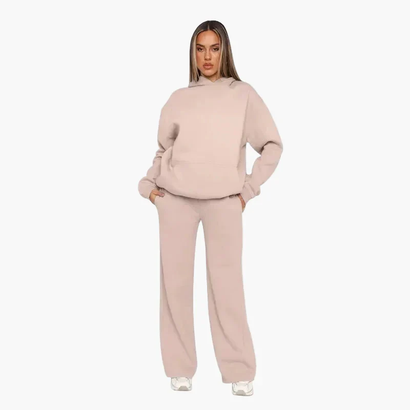 Damen Loungewear Set Kapuzenpullover und Weite Hose – Bequemes Freizeit Outfit - Image 4