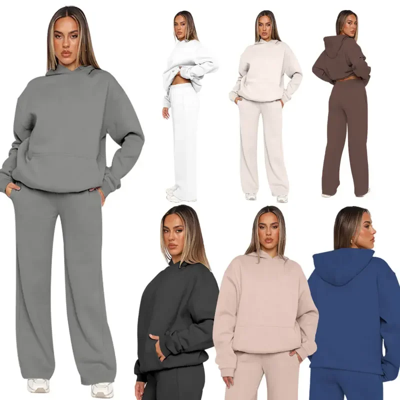Damen Loungewear Set Kapuzenpullover und Weite Hose – Bequemes Freizeit Outfit - Image 8