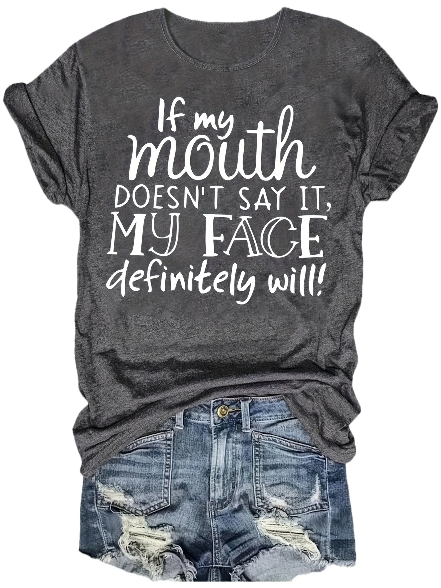 Damen Lustiges Statement T-Shirt mit Spruch – Lockeres Sommer Top für Alltag & Freizeit