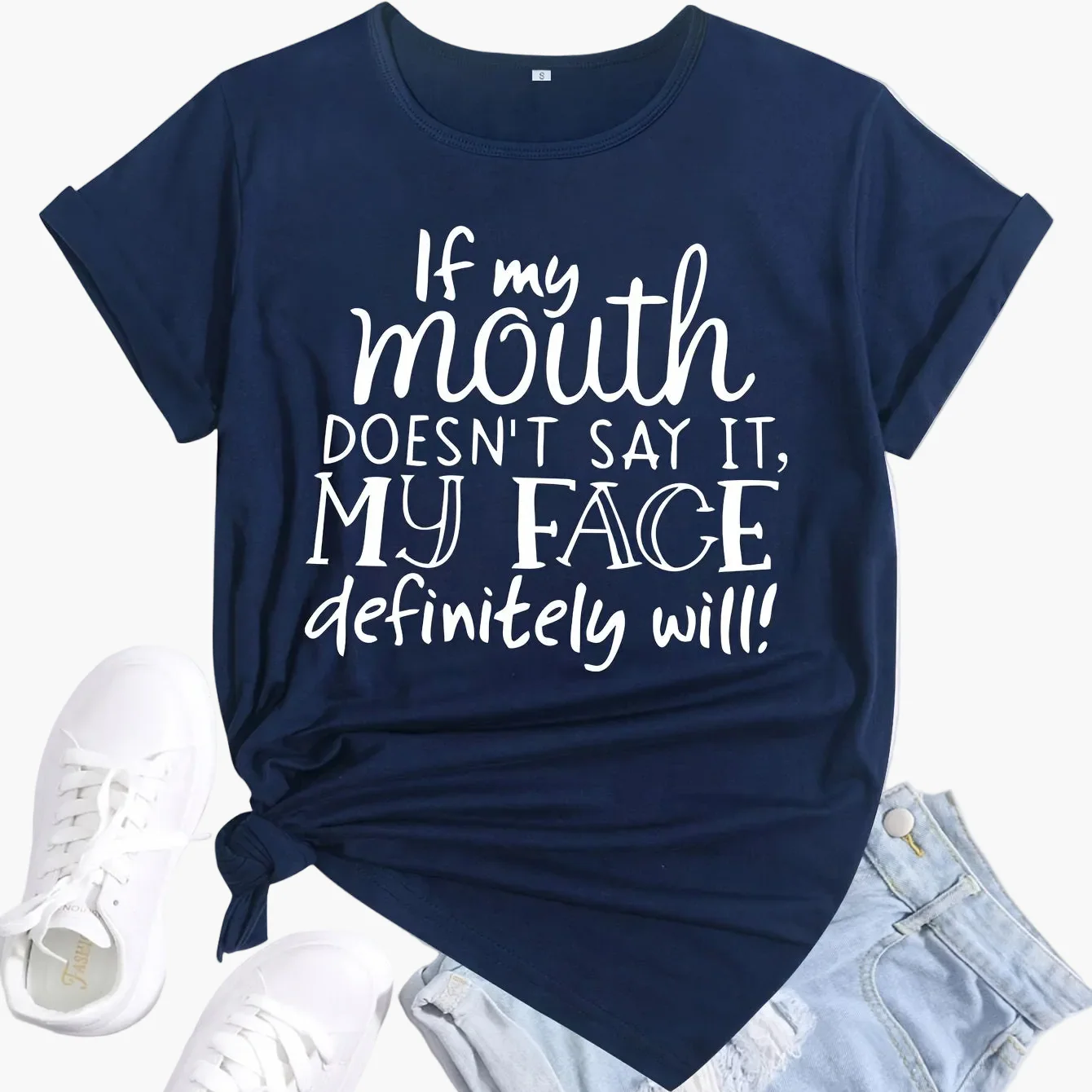 Damen Lustiges Statement T-Shirt mit Spruch – Lockeres Sommer Top für Alltag & Freizeit - Image 14