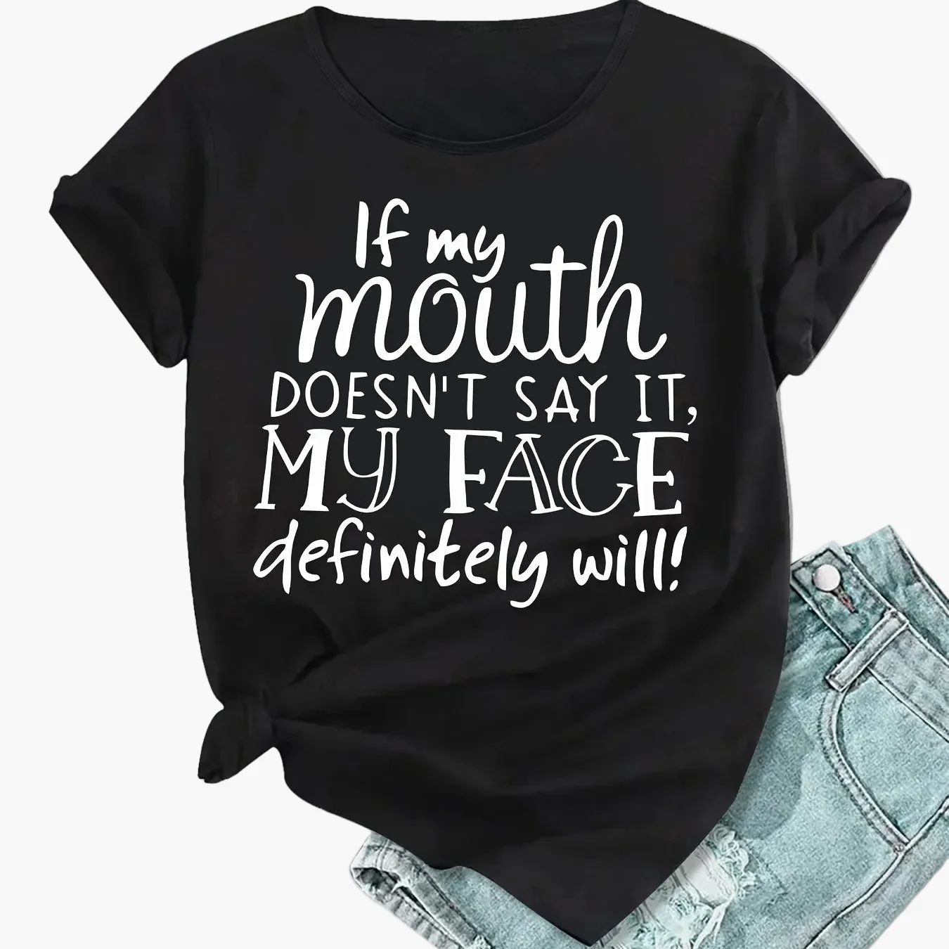 Damen Lustiges Statement T-Shirt mit Spruch – Lockeres Sommer Top für Alltag & Freizeit - Image 15