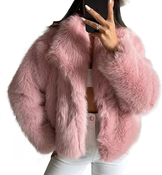 Damen Luxus Kurzfelljacke – Eleganter Streetstyle für den Winter - Image 11