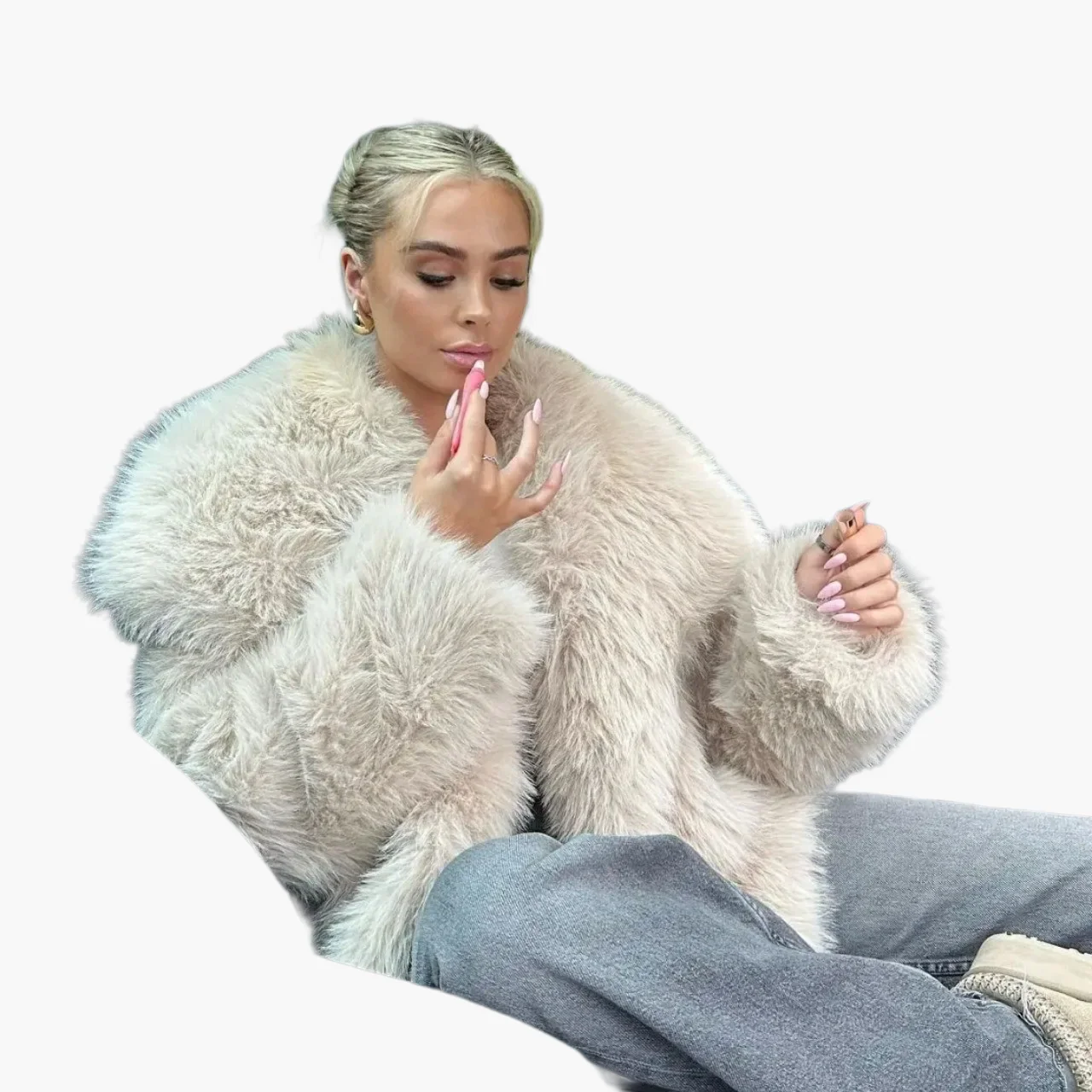 Damen Luxus Kurzfelljacke – Eleganter Streetstyle für den Winter - Image 13