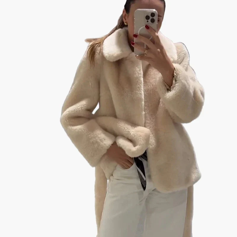 Damen Luxus-Kurzmantel mit Gürtel – Eleganter Alltags- und Anlass-Look - Image 4