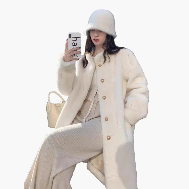 Damen Luxus Vintage Mantel – Eleganter Winter Style für Alltag und besondere Anlässe - Image 2