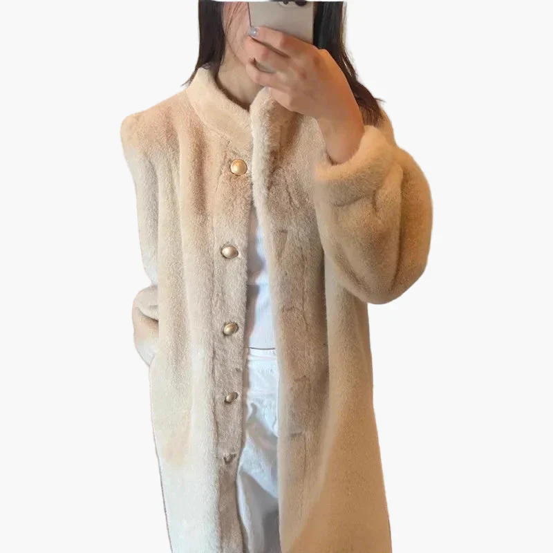 Damen Luxus Vintage Mantel – Eleganter Winter Style für Alltag und besondere Anlässe - Image 3