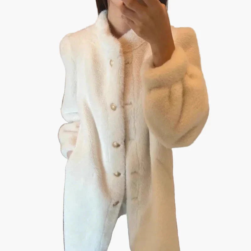 Damen Luxus Vintage Mantel – Eleganter Winter Style für Alltag und besondere Anlässe - Image 4