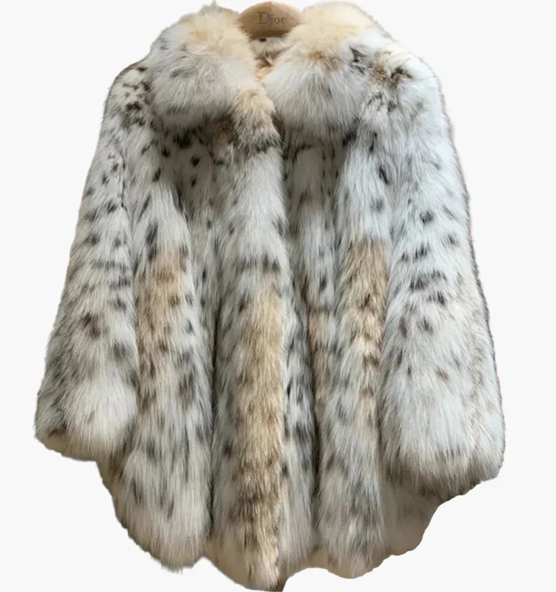 Damen Luxus Winterjacke Vintage Stil – Elegante Fell-Optik für besondere Anlässe